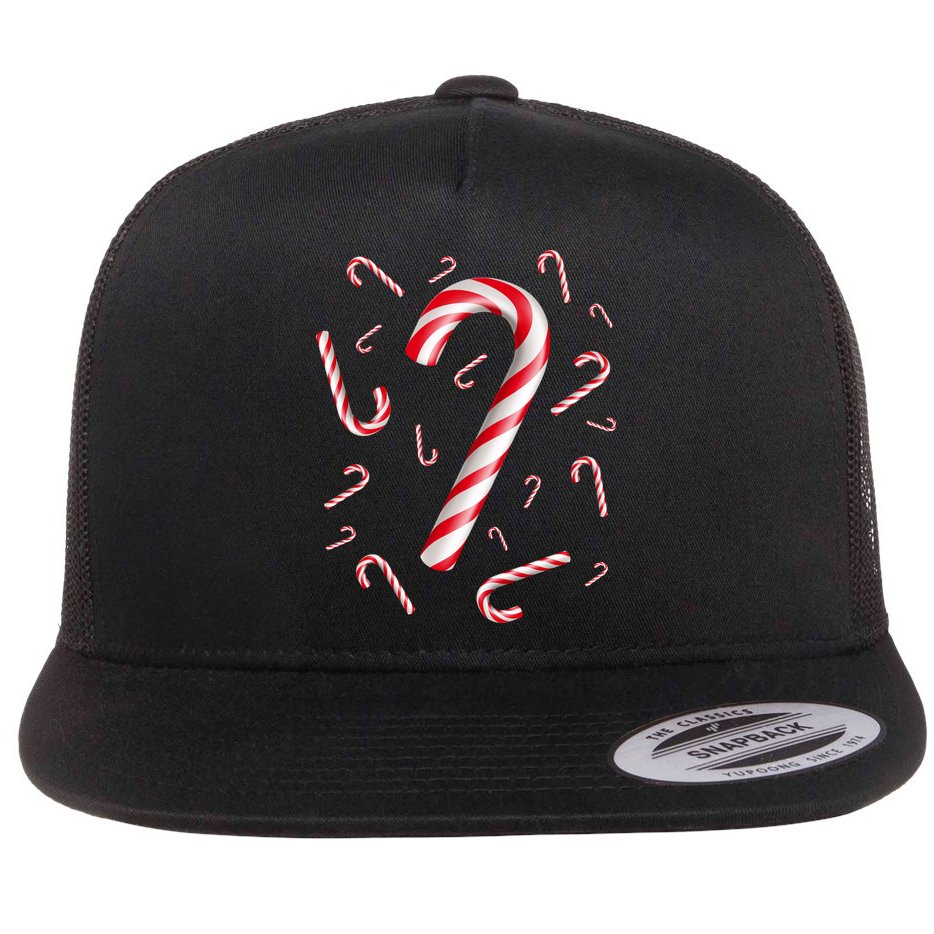 Christmas Candy Cane Mash Up Flat Bill Trucker Hat