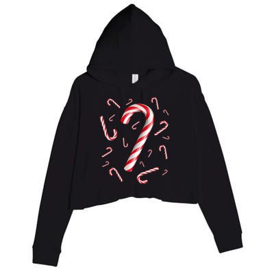 Christmas Candy Cane Mash Up Crop Fleece Hoodie