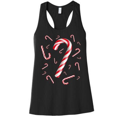 Christmas Candy Cane Mash Up Women's Racerback Tank