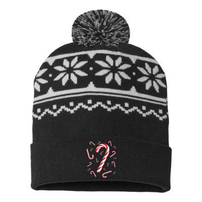 Christmas Candy Cane Mash Up USA-Made Snowflake Beanie