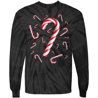 Christmas Candy Cane Mash Up Tie-Dye Long Sleeve Shirt