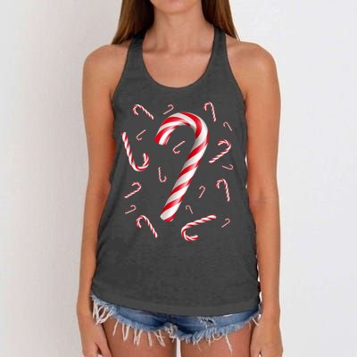 Christmas Candy Cane Mash Up Women's Knotted Racerback Tank