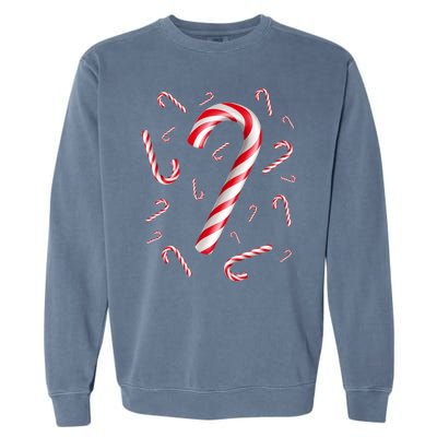 Christmas Candy Cane Mash Up Garment-Dyed Sweatshirt