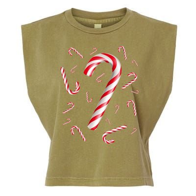 Christmas Candy Cane Mash Up Garment-Dyed Women's Muscle Tee