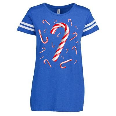 Christmas Candy Cane Mash Up Enza Ladies Jersey Football T-Shirt