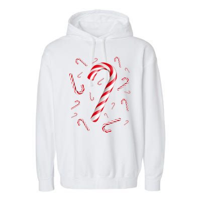 Christmas Candy Cane Mash Up Garment-Dyed Fleece Hoodie