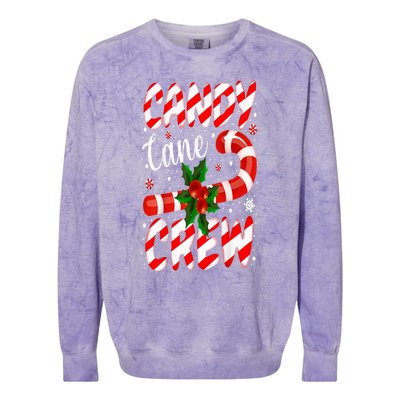 Candy Cane Crew Christmas Family Matching Xmas Pajamas Colorblast Crewneck Sweatshirt