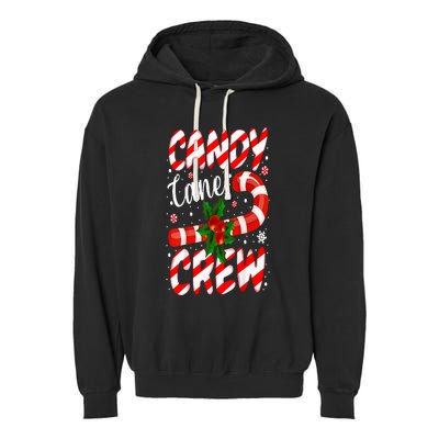 Candy Cane Crew Christmas Family Matching Xmas Pajamas Garment-Dyed Fleece Hoodie