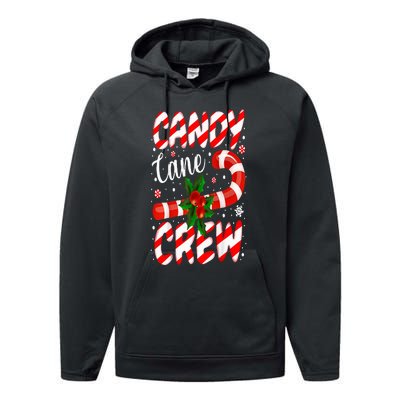 Candy Cane Crew Christmas Family Matching Xmas Pajamas Performance Fleece Hoodie