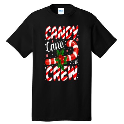 Candy Cane Crew Christmas Family Matching Xmas Pajamas Tall T-Shirt