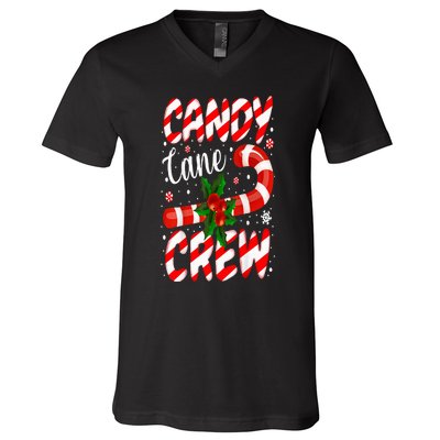 Candy Cane Crew Christmas Family Matching Xmas Pajamas V-Neck T-Shirt