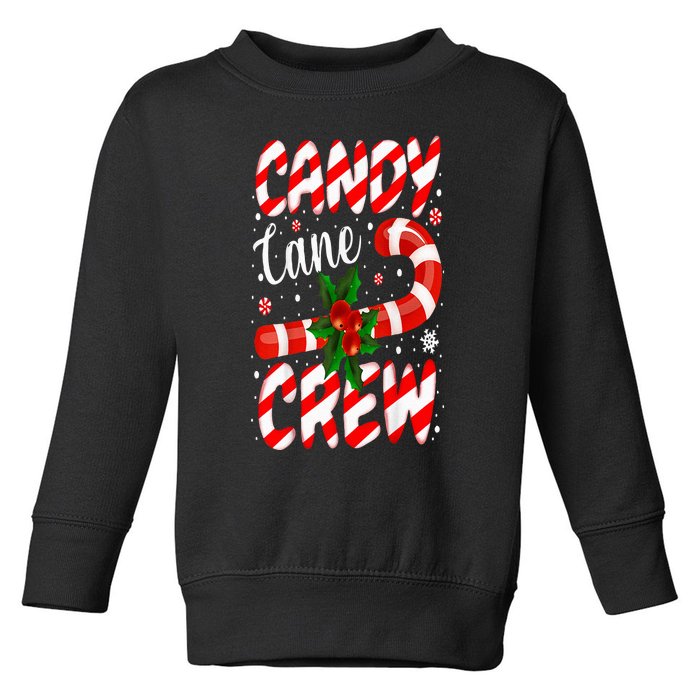 Candy Cane Crew Christmas Family Matching Xmas Pajamas Toddler Sweatshirt