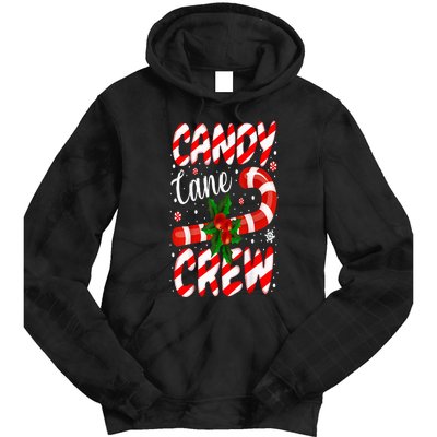 Candy Cane Crew Christmas Family Matching Xmas Pajamas Tie Dye Hoodie