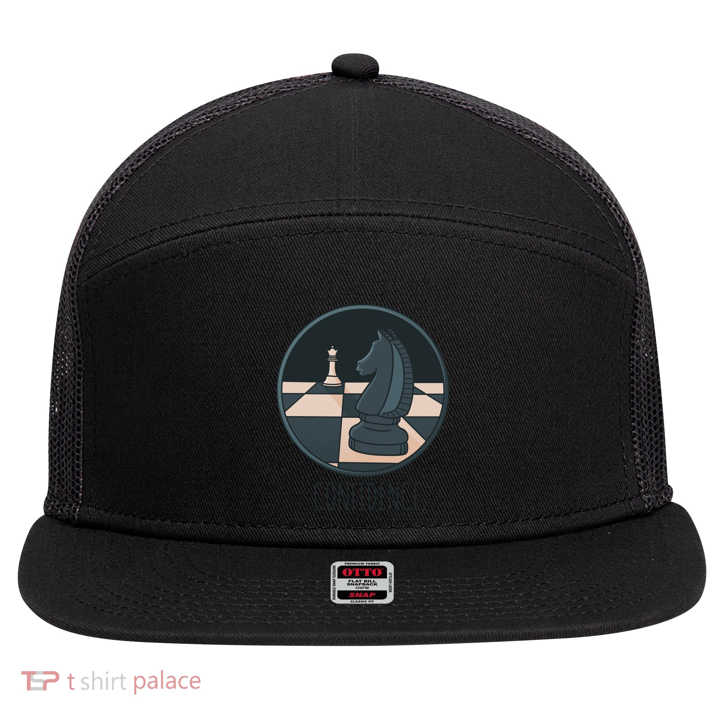 Confidence Chess 7 Panel Mesh Trucker Snapback Hat