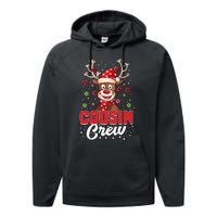 Christmas Cousin Crew Funny Reindeer Matching Pajama Gifts Premium Performance Fleece Hoodie