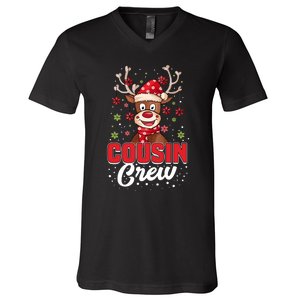 Christmas Cousin Crew Funny Reindeer Matching Pajama Gifts Premium V-Neck T-Shirt