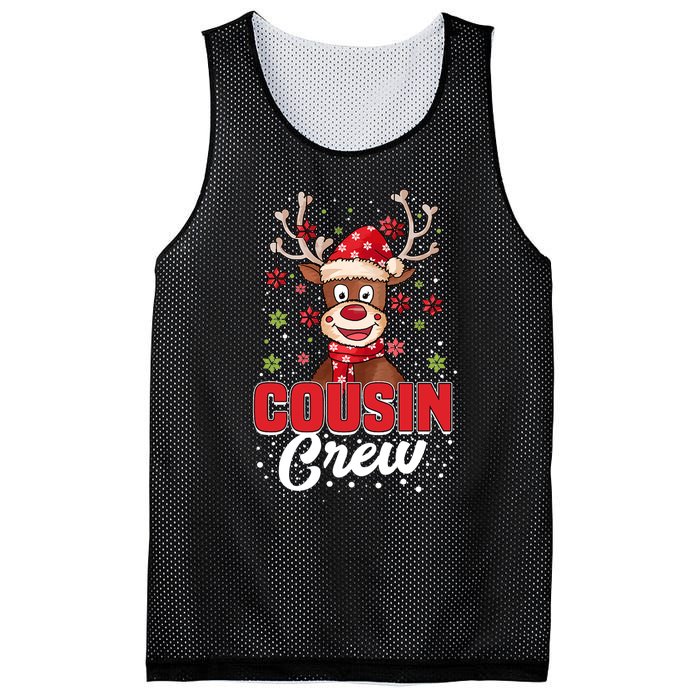 Christmas Cousin Crew Funny Reindeer Matching Pajama Gifts Premium Mesh Reversible Basketball Jersey Tank