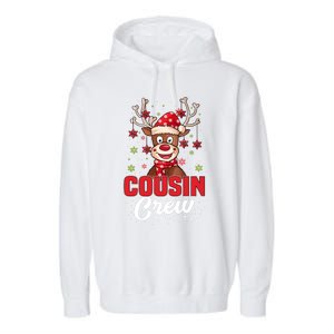 Christmas Cousin Crew Funny Reindeer Matching Pajama Gifts Premium Garment-Dyed Fleece Hoodie