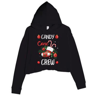 Candy Cane Crew Christmas Xmas Crop Fleece Hoodie