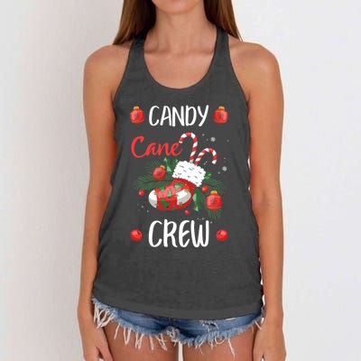 Candy Cane Crew Christmas Xmas Women's Knotted Racerback Tank