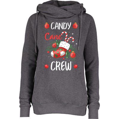 Candy Cane Crew Christmas Xmas Womens Funnel Neck Pullover Hood