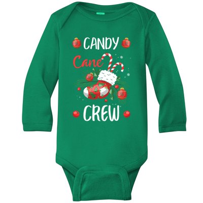 Candy Cane Crew Christmas Xmas Baby Long Sleeve Bodysuit