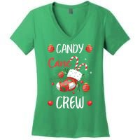 Candy Cane Crew Christmas Xmas Women's V-Neck T-Shirt