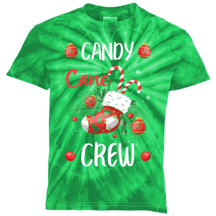 Candy Cane Crew Christmas Xmas Kids Tie-Dye T-Shirt