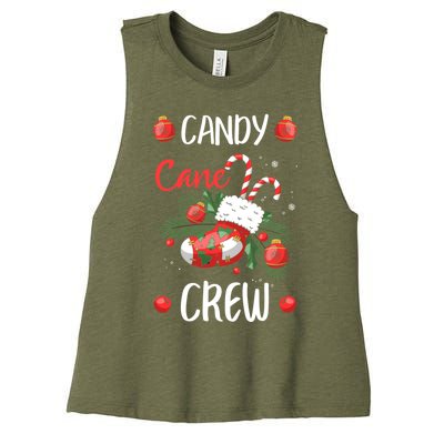 Candy Cane Crew Christmas Xmas Women's Racerback Cropped Tank