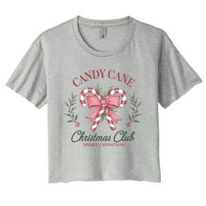 Candy Cane Christmas Holiday Season Xmas Gift Women's Crop Top Tee