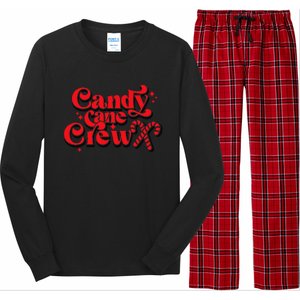 Cute Candy Cane Crew Merry Christmas Adults Long Sleeve Pajama Set