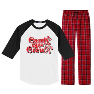 Cute Candy Cane Crew Merry Christmas Adults Raglan Sleeve Pajama Set