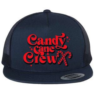 Cute Candy Cane Crew Merry Christmas Adults Flat Bill Trucker Hat