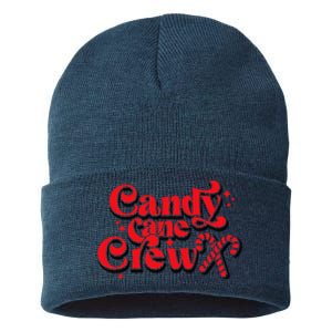 Cute Candy Cane Crew Merry Christmas Adults Sustainable Knit Beanie