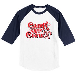 Cute Candy Cane Crew Merry Christmas Adults Baseball Sleeve Shirt