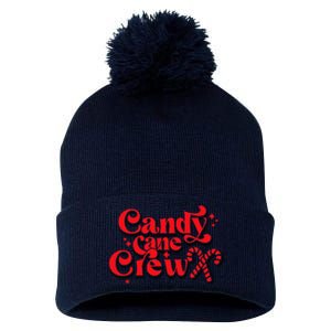 Cute Candy Cane Crew Merry Christmas Adults Pom Pom 12in Knit Beanie