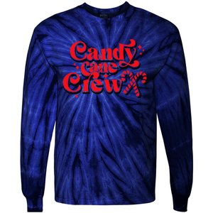 Cute Candy Cane Crew Merry Christmas Adults Tie-Dye Long Sleeve Shirt