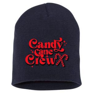 Cute Candy Cane Crew Merry Christmas Adults Short Acrylic Beanie