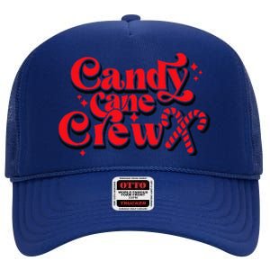 Cute Candy Cane Crew Merry Christmas Adults High Crown Mesh Back Trucker Hat