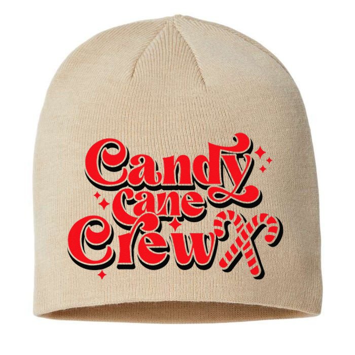 Cute Candy Cane Crew Merry Christmas Adults Sustainable Beanie