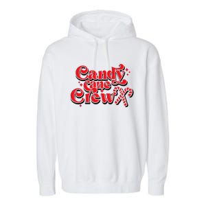 Cute Candy Cane Crew Merry Christmas Adults Garment-Dyed Fleece Hoodie