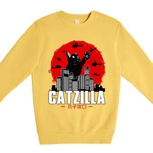 Catzilla Cute Cat Stuff For Cat Lover, Cat Mom, Cat Dad  Premium Crewneck Sweatshirt