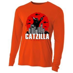 Catzilla Cute Cat Stuff For Cat Lover, Cat Mom, Cat Dad  Cooling Performance Long Sleeve Crew