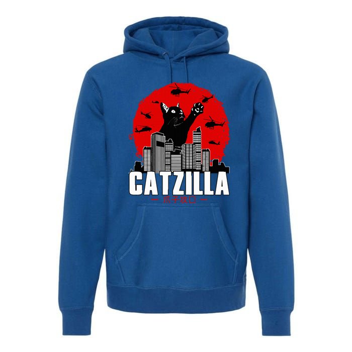 Catzilla Cute Cat Stuff For Cat Lover, Cat Mom, Cat Dad  Premium Hoodie