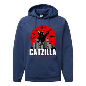 Catzilla Cute Cat Stuff For Cat Lover, Cat Mom, Cat Dad  Performance Fleece Hoodie