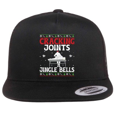 Christmas Chiropractor Chiropractic Profession Holiday Chiro Gift Flat Bill Trucker Hat