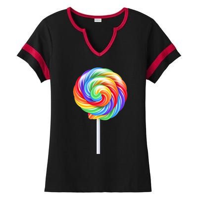 Colorful Candy Costume for Halloween Ladies Halftime Notch Neck Tee