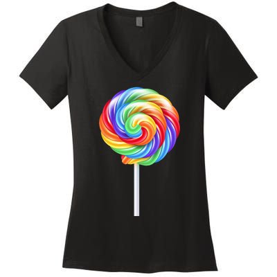 Colorful Candy Costume for Halloween Women's V-Neck T-Shirt