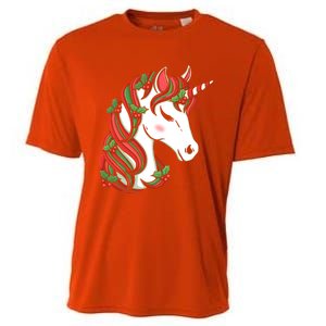 Cute Candy Cane Unicorn Christmas Matching Top Cool Gift Cooling Performance Crew T-Shirt