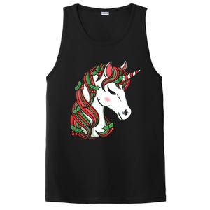 Cute Candy Cane Unicorn Christmas Matching Top Cool Gift PosiCharge Competitor Tank